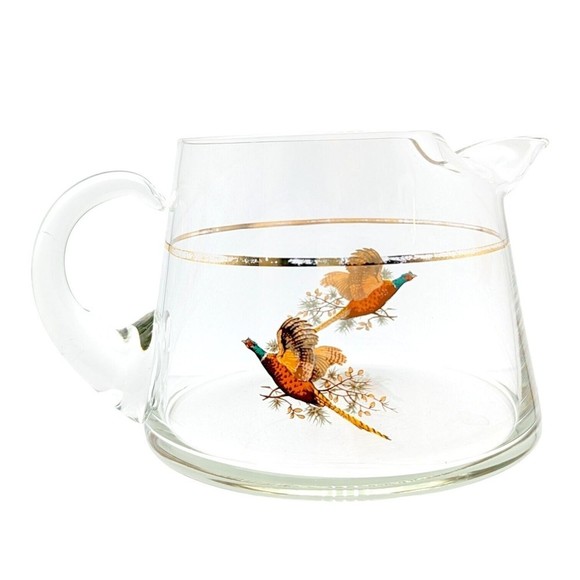 West Virginia Glass Specialty Pheasant In Flight Small Pitcher, Hard to Find - Picture 8 of 11